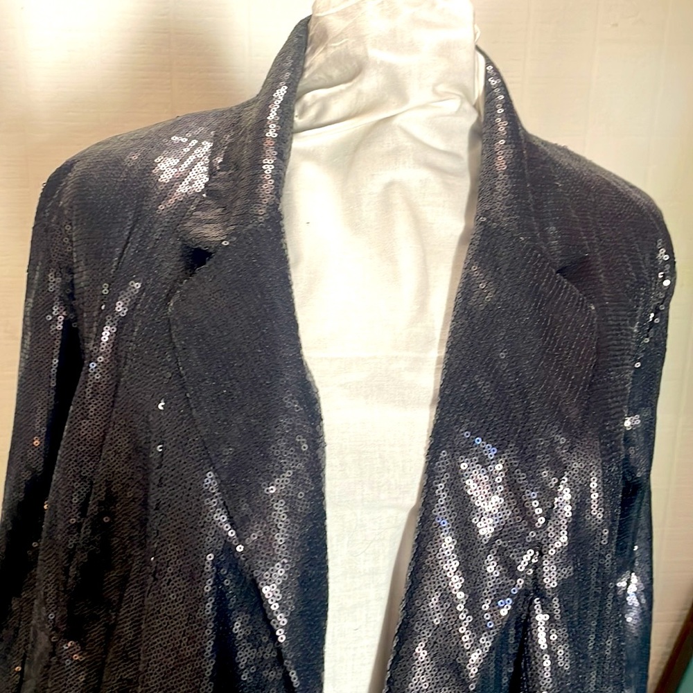 Black Sequin Jacket . Great for Holidays! 🥂✨ - Picture 2 of 3